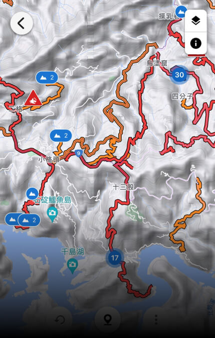 Garmin Connect App 规划路线 坡段